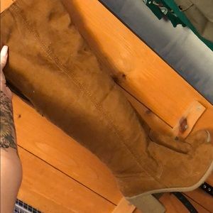 Over the knee heeled boots